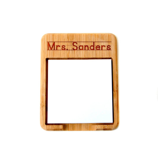 Personalized Teacher Gift - Bamboo Sticky Note Holder -  Gift for Teacher Joyful Moose