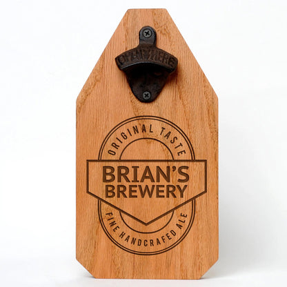 Personalized Brewery Sign - Custom Wood Sign - Rustic Beer Bottle Opener Joyful Moose