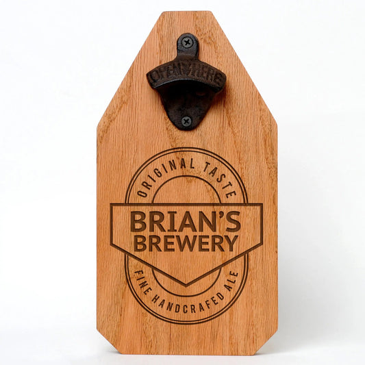Personalized Brewery Sign - Custom Wood Sign - Rustic Beer Bottle Opener Joyful Moose