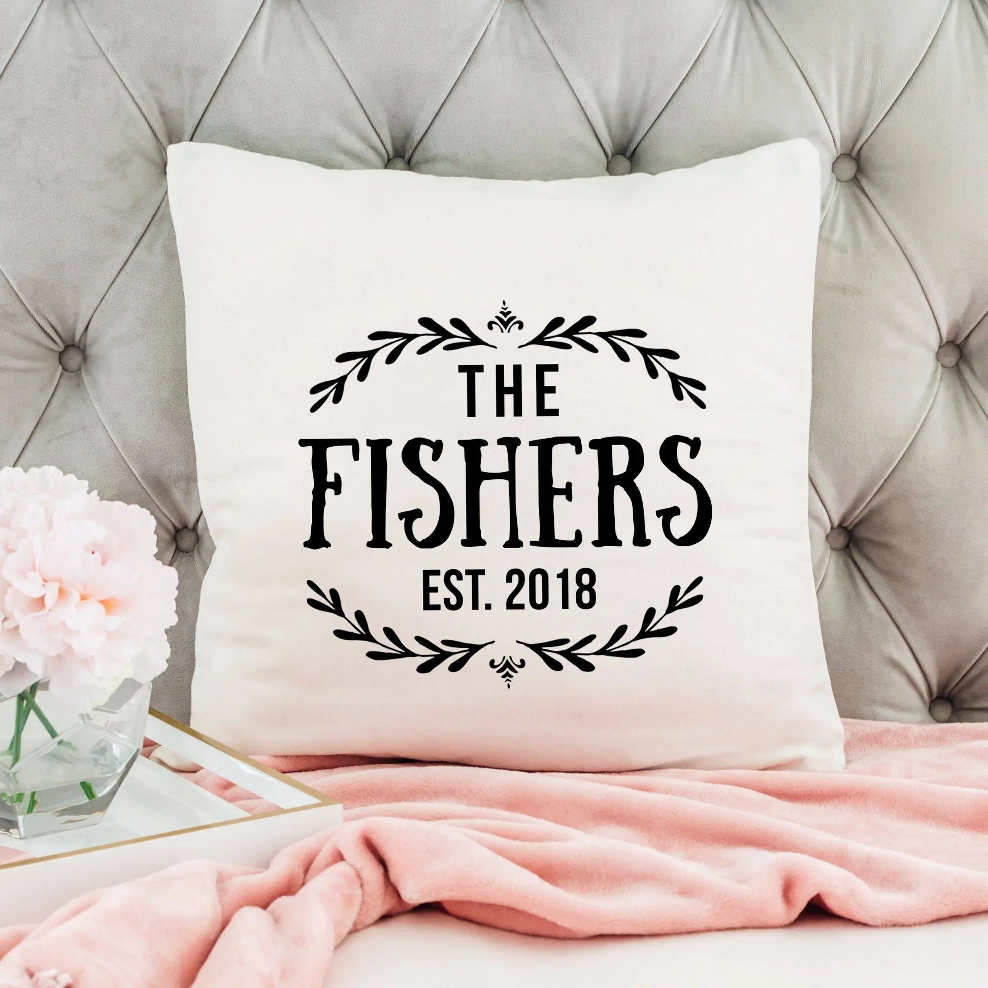 Personalized Throw Pillow Custom Anniversary Wedding Bridal Shower Gift Joyful Moose
