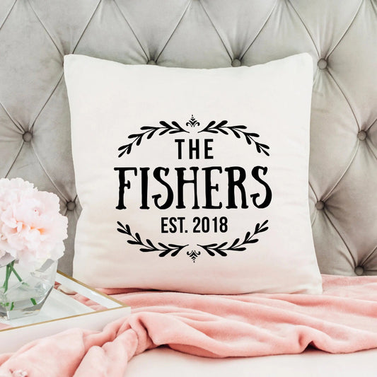 Personalized Throw Pillow Custom Anniversary Wedding Bridal Shower Gift Joyful Moose