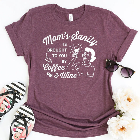 Funny Mom Shirt, Tshirt Mom Gift, Funny Shirt for Women, Funny Wine Gift, Coffee Lover, Wine Drinker, birthday gift for mom, mothers day Joyful Moose