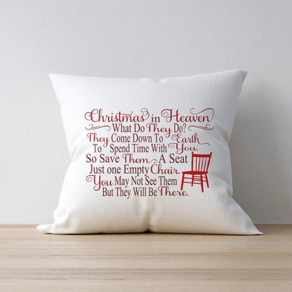 Memorial Pillow - Christmas in Heaven - Memorial Gift - Christmas In Loving Memory of Joyful Moose