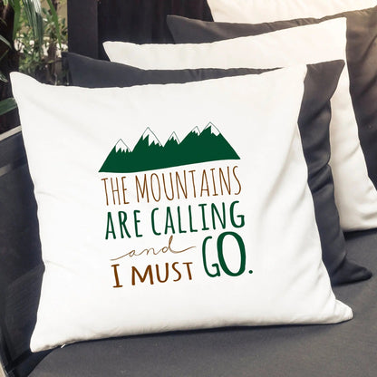 Mountains are Calling Pillow Cover - Lodge Cabin home decor Joyful Moose