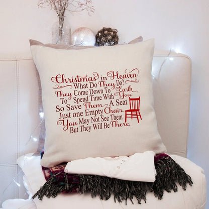 Memorial Pillow - Christmas in Heaven - Memorial Gift - Christmas In Loving Memory of Joyful Moose