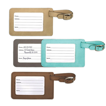 Personalized Luggage Tag - Custom Engraved Leather Travel ID Tag Gift Joyful Moose