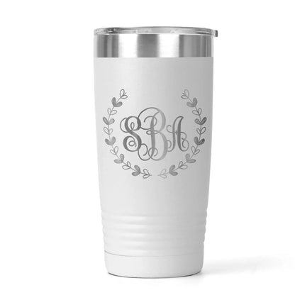 Monogram Tumbler, Stainless Tumbler, Monogrammed Insulated Tumbler, Monogram Gift for Her Joyful Moose