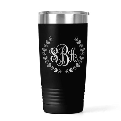 Monogram Tumbler, Stainless Tumbler, Monogrammed Insulated Tumbler, Monogram Gift for Her Joyful Moose