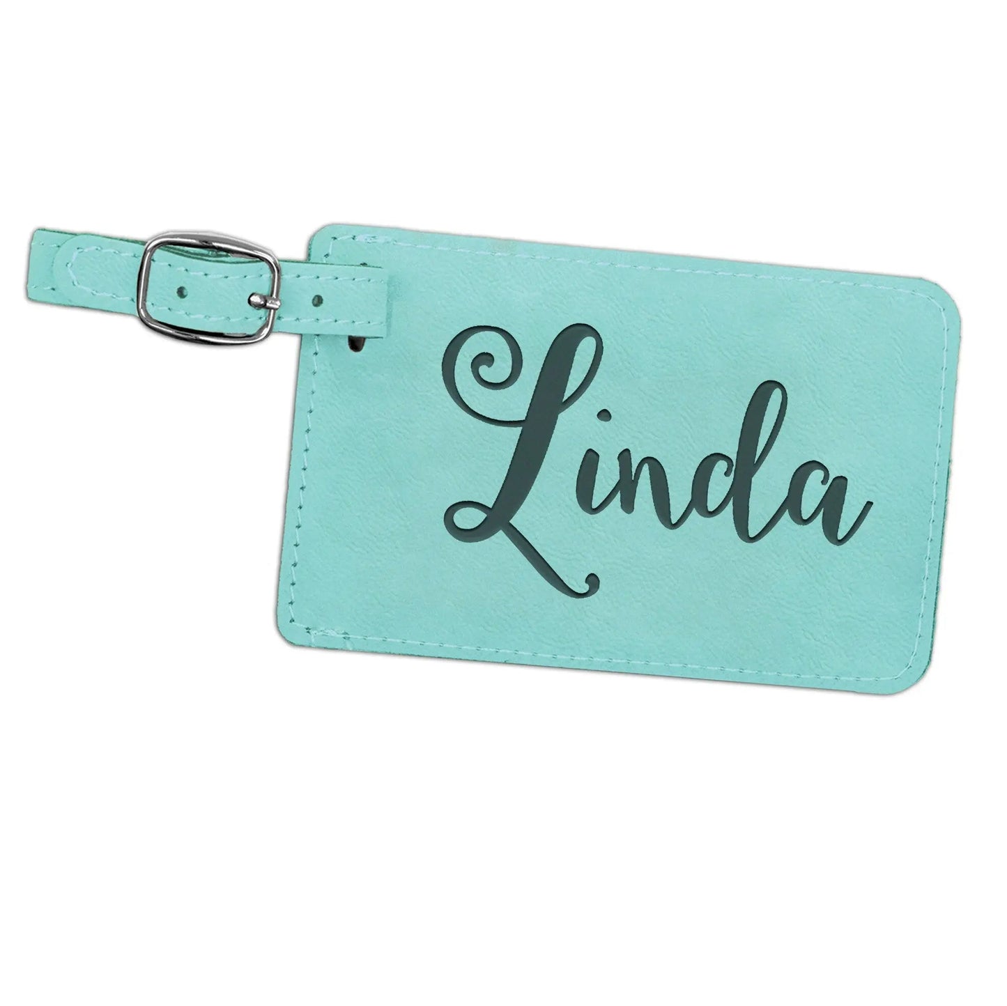 Personalized Luggage Tag - Custom Engraved Leather Travel ID Tag Gift Joyful Moose