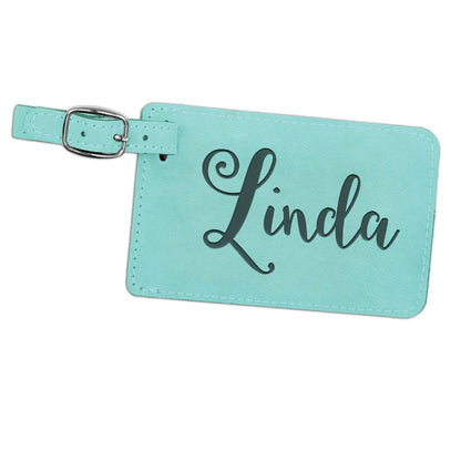 Personalized Luggage Tag - Custom Engraved Leather Travel ID Tag Gift Joyful Moose