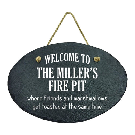 Slate Fire Pit Sign - Custom fire pit signs - Patio Deck Backyard Decor Joyful Moose