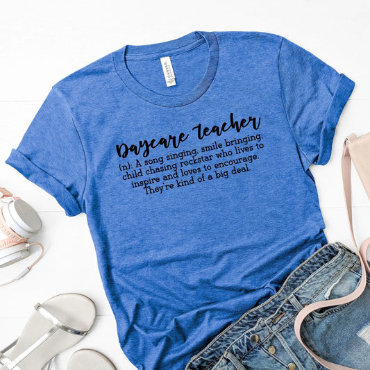Daycare Teacher T-shirt - Womens Graphic Tees Preschool Teacher Definition - Gift for Daycare Provider Joyful Moose