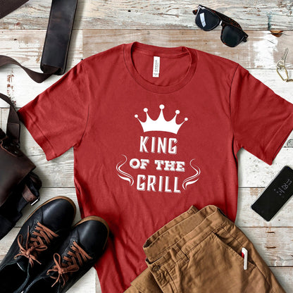 Men's Grill T-shirt King of the Grill BBQ Cooking Gift for Dad Grilling Gift Idea Joyful Moose