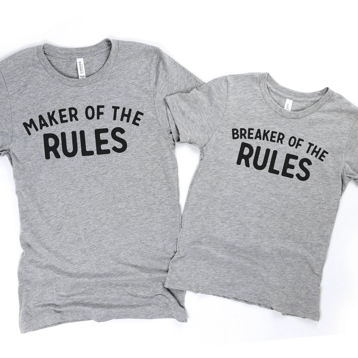 Family Shirts - Matching Family Tshirts - Maker or Breaker of the Rules - Mom Dad Kids Funny Tees Joyful Moose