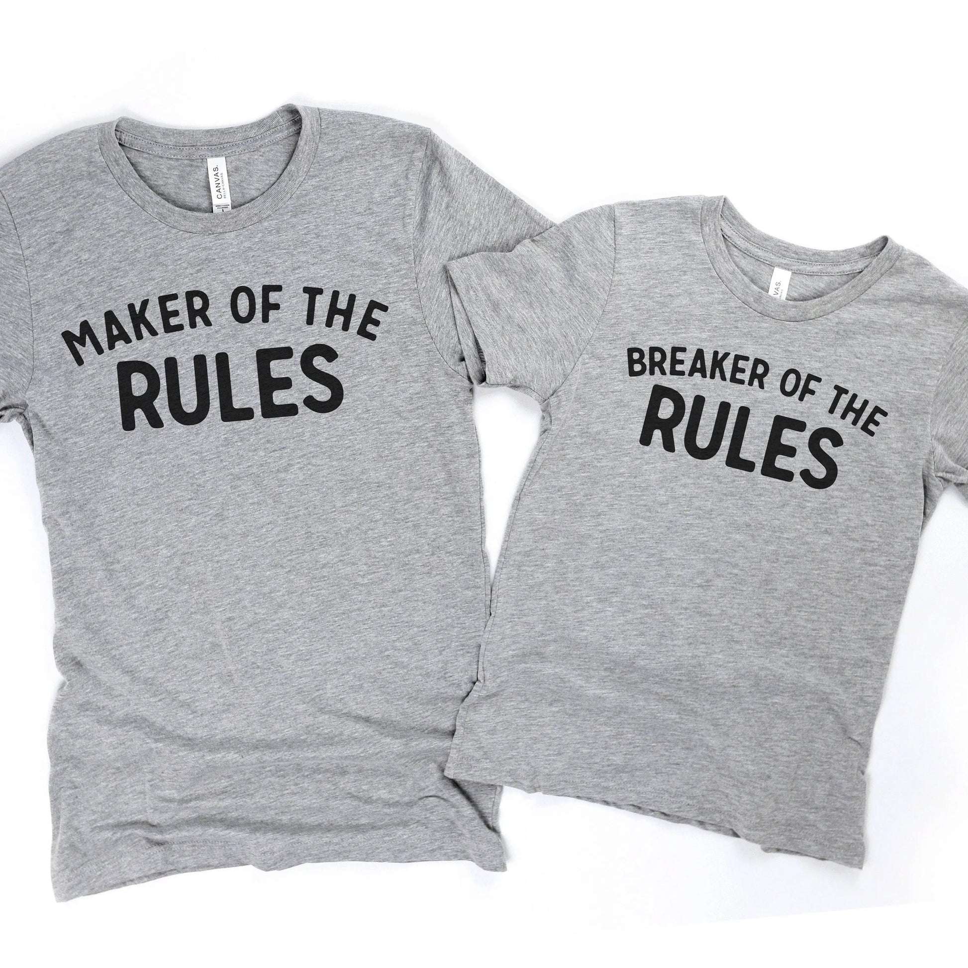 Family Shirts - Matching Family Tshirts - Maker or Breaker of the Rules - Mom Dad Kids Funny Tees Joyful Moose