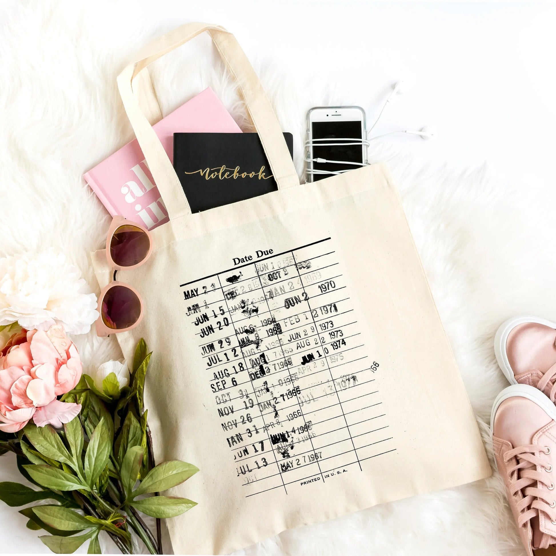Library Canvas Tote Bag - Reusable Grocery Bag for Book Lover - Literary Tote Joyful Moose
