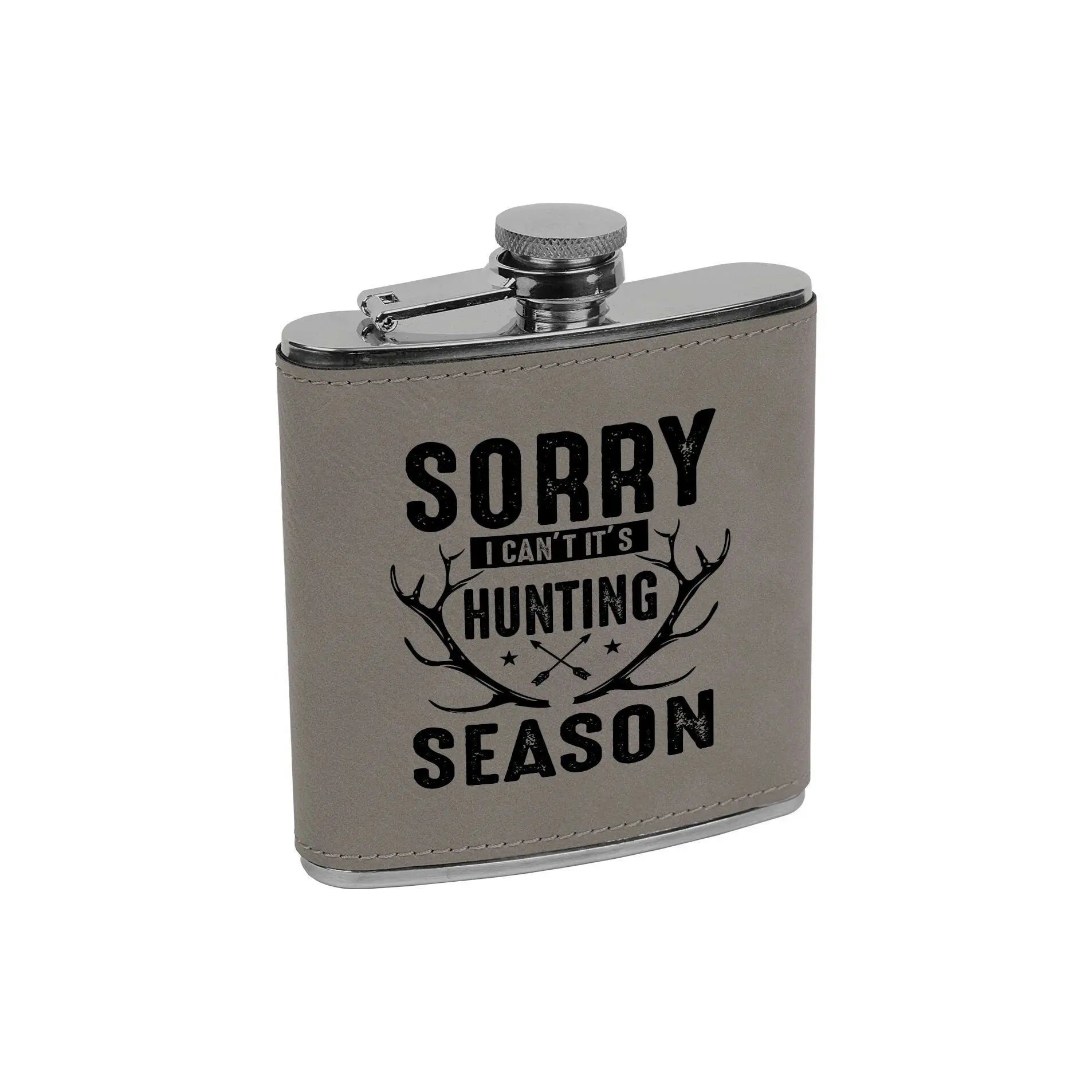 flask for men, hunting gifts, leather flask, funny hunting gift Joyful Moose