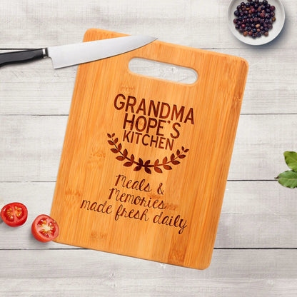 Grandma's Kitchen Cutting Board - Personalized Mother's Day Gift for Her, Mom, Nana, Grandmother Joyful Moose