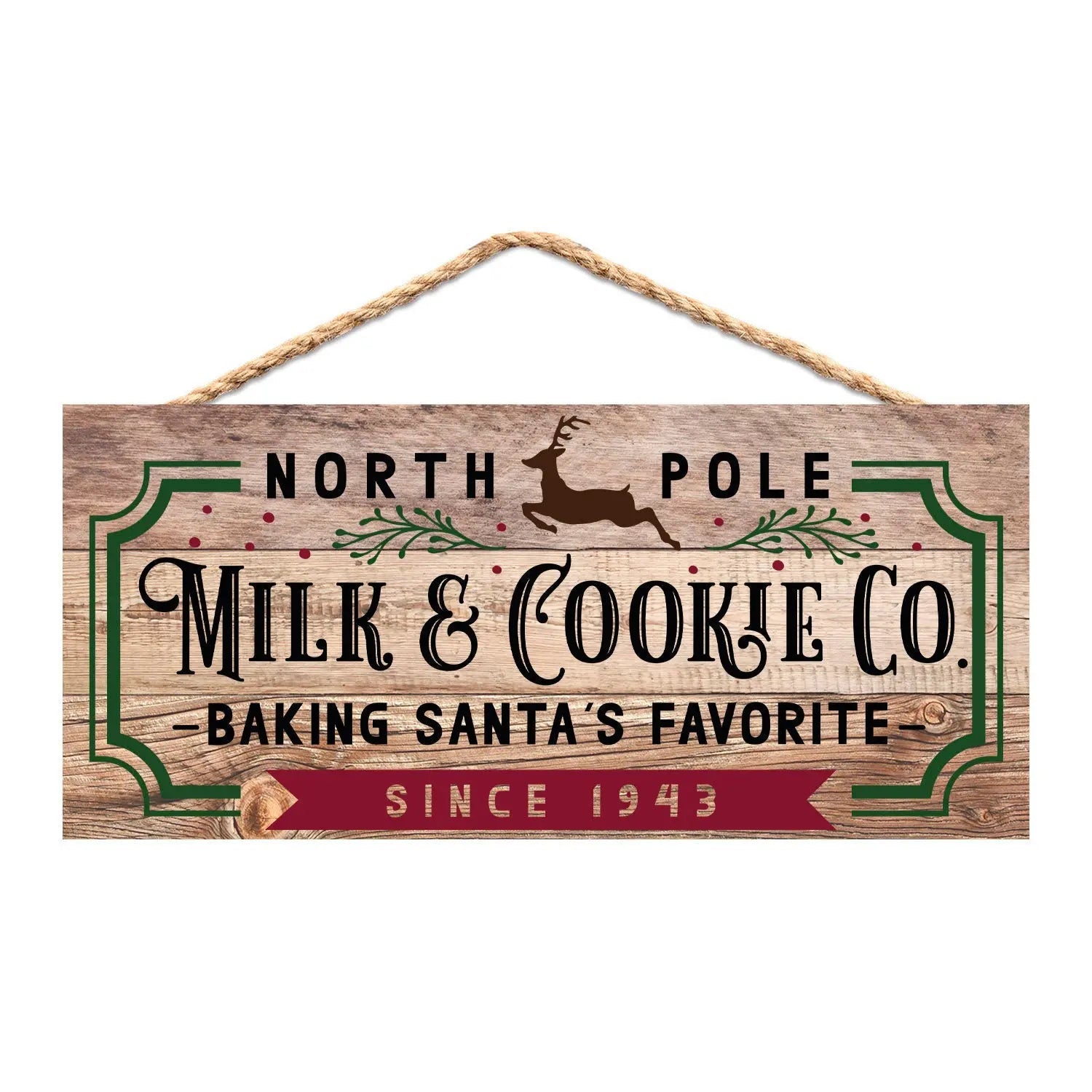 christmas decor - North Pole Milk & Cookie Co wood sign - rustic kitchen sign Joyful Moose