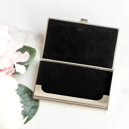 Pineapple Business Card Holder, Black & Gold Business Card Case, Monogram credit card holder Joyful Moose