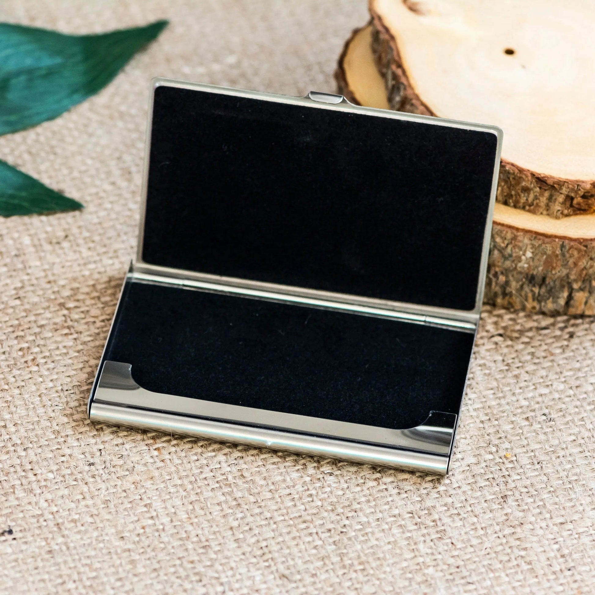Pineapple Business Card Holder, Black & Gold Business Card Case, Monogram credit card holder Joyful Moose