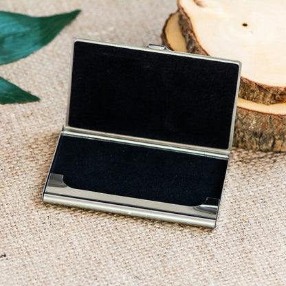 Pineapple Business Card Holder, Black & Gold Business Card Case, Monogram credit card holder Joyful Moose