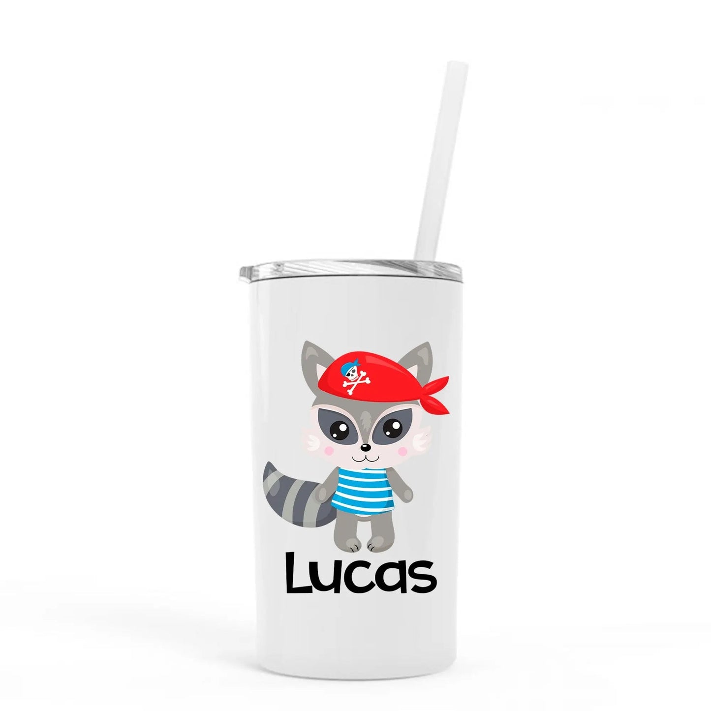 Personalized Kids Stainless Steel Tumblers w/ Straw Joyful Moose