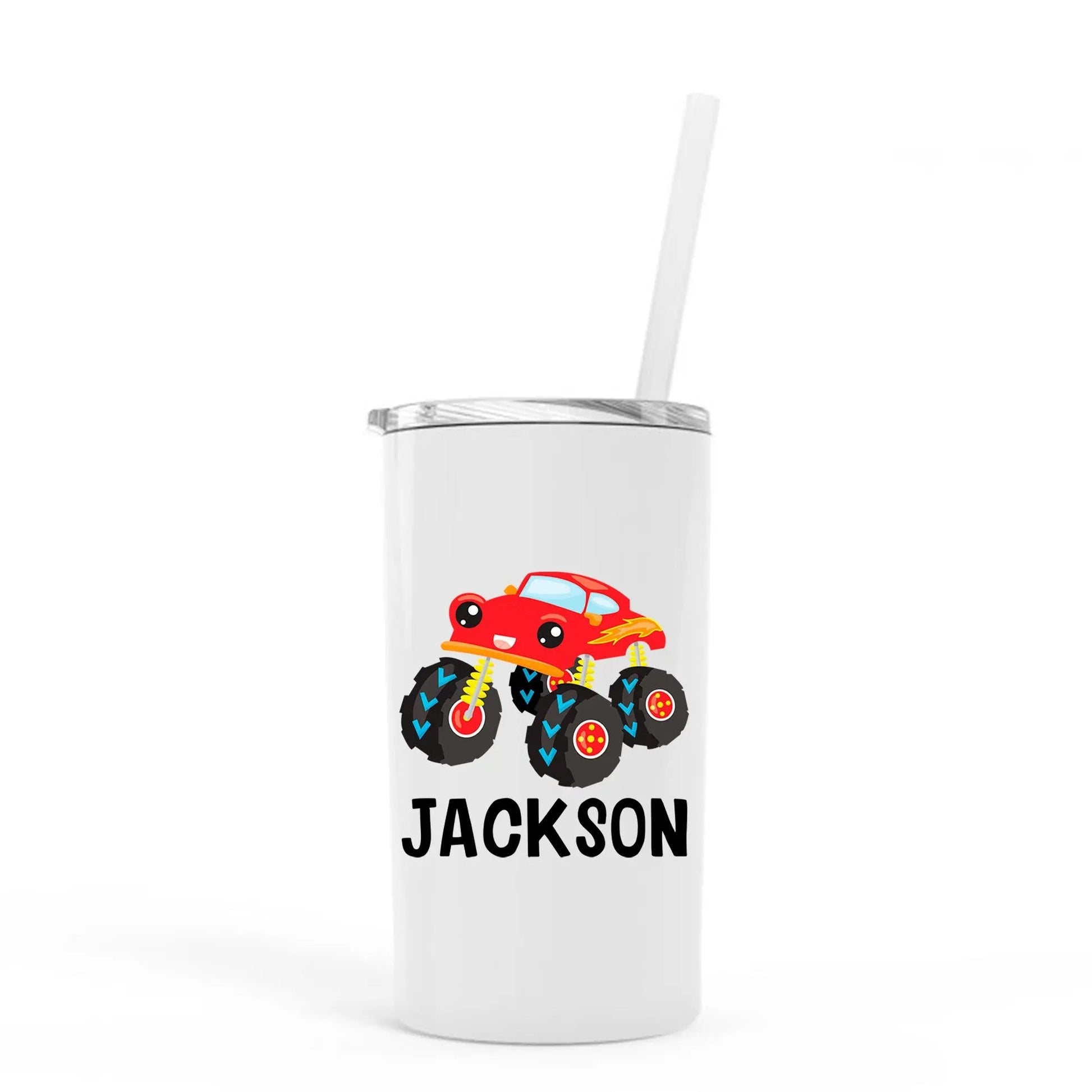 Personalized Kids Stainless Steel Tumblers w/ Straw Joyful Moose