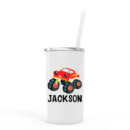 Personalized Kids Stainless Steel Tumblers w/ Straw Joyful Moose