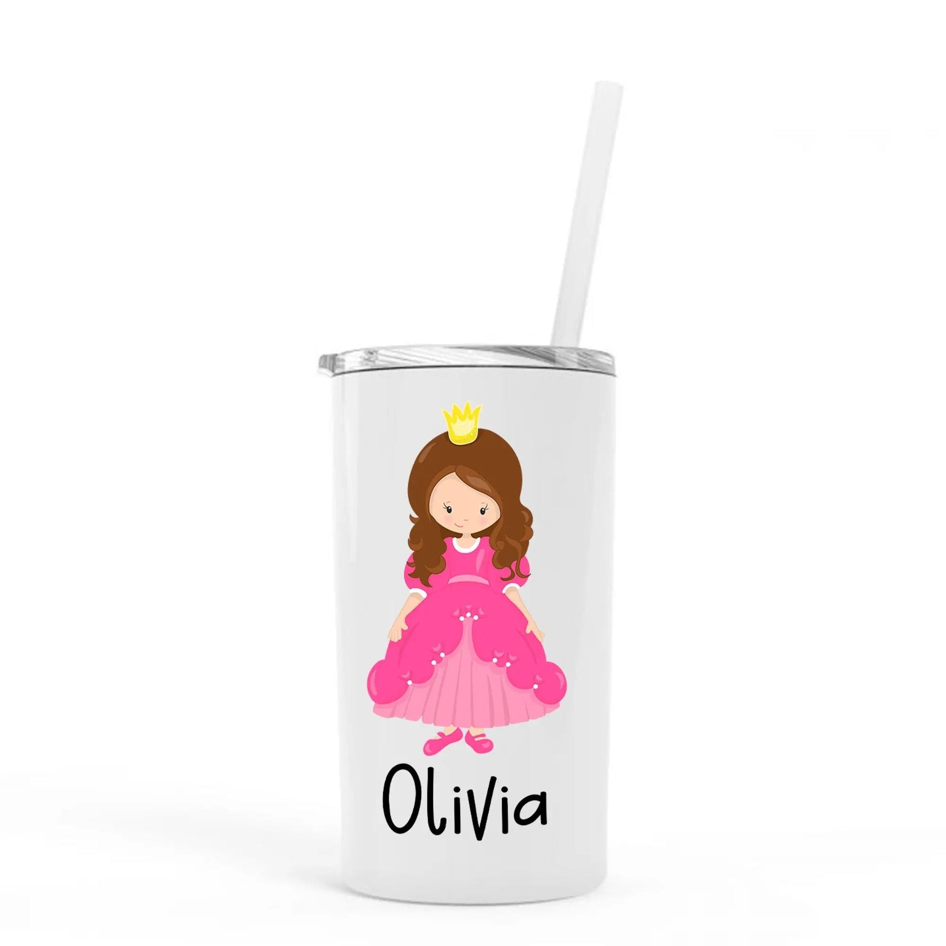 Personalized Kids Stainless Steel Tumblers w/ Straw Joyful Moose