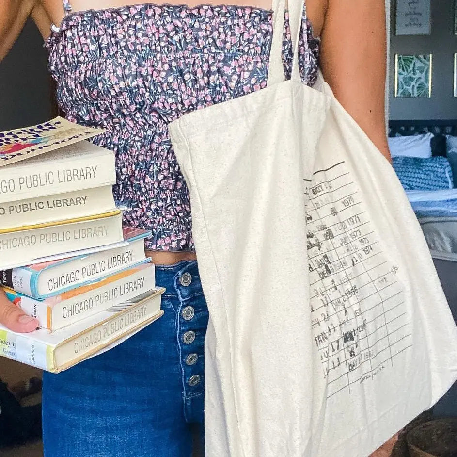 Library Canvas Tote Bag - Reusable Grocery Bag for Book Lover - Literary Tote Joyful Moose