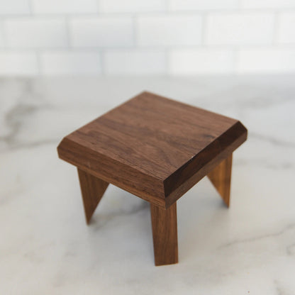 Geometric Plant Stand Oak Wood, Walnut Wood Display Stand Joyful Moose