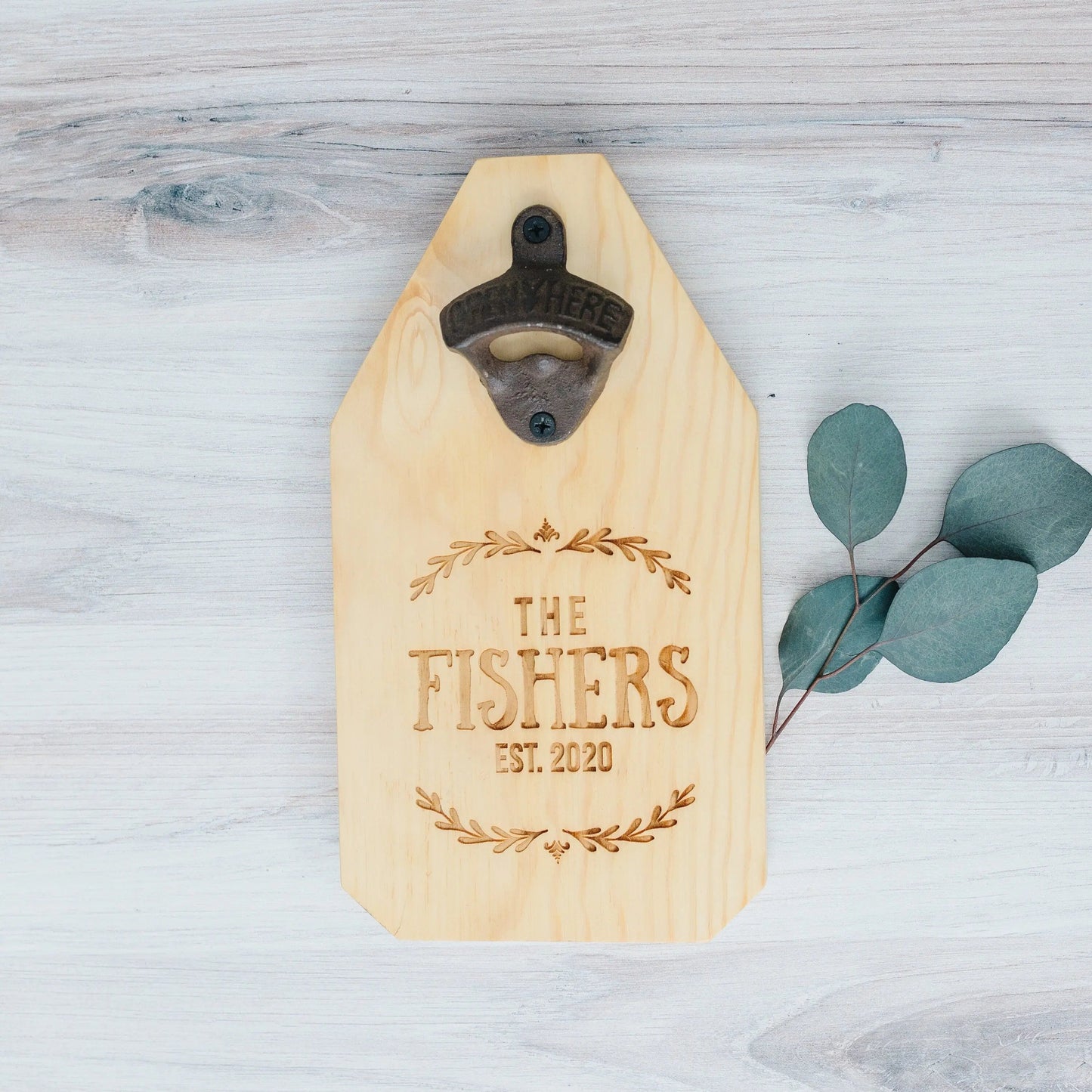 Wedding Gift, Personalized Beer Bottle Opener Wood Sign, Custom Wedding Gift for the Couple Joyful Moose