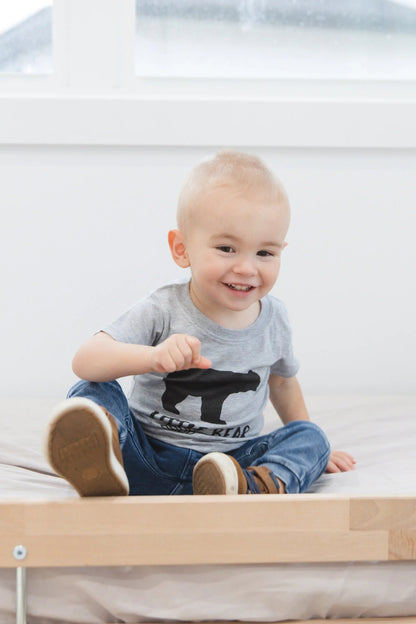 Gray Toddler Shirt - Little Bear T-Shirt With Graphic Arrow Design | Soft Cotton Tee Joyful Moose