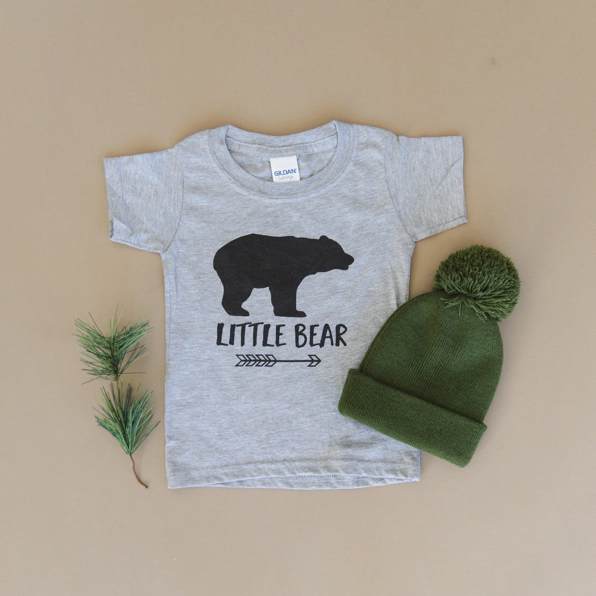 Gray Toddler Shirt - Little Bear T-Shirt With Graphic Arrow Design | Soft Cotton Tee Joyful Moose