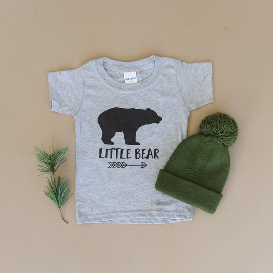 Gray Toddler Shirt - Little Bear T-Shirt With Graphic Arrow Design | Soft Cotton Tee Joyful Moose