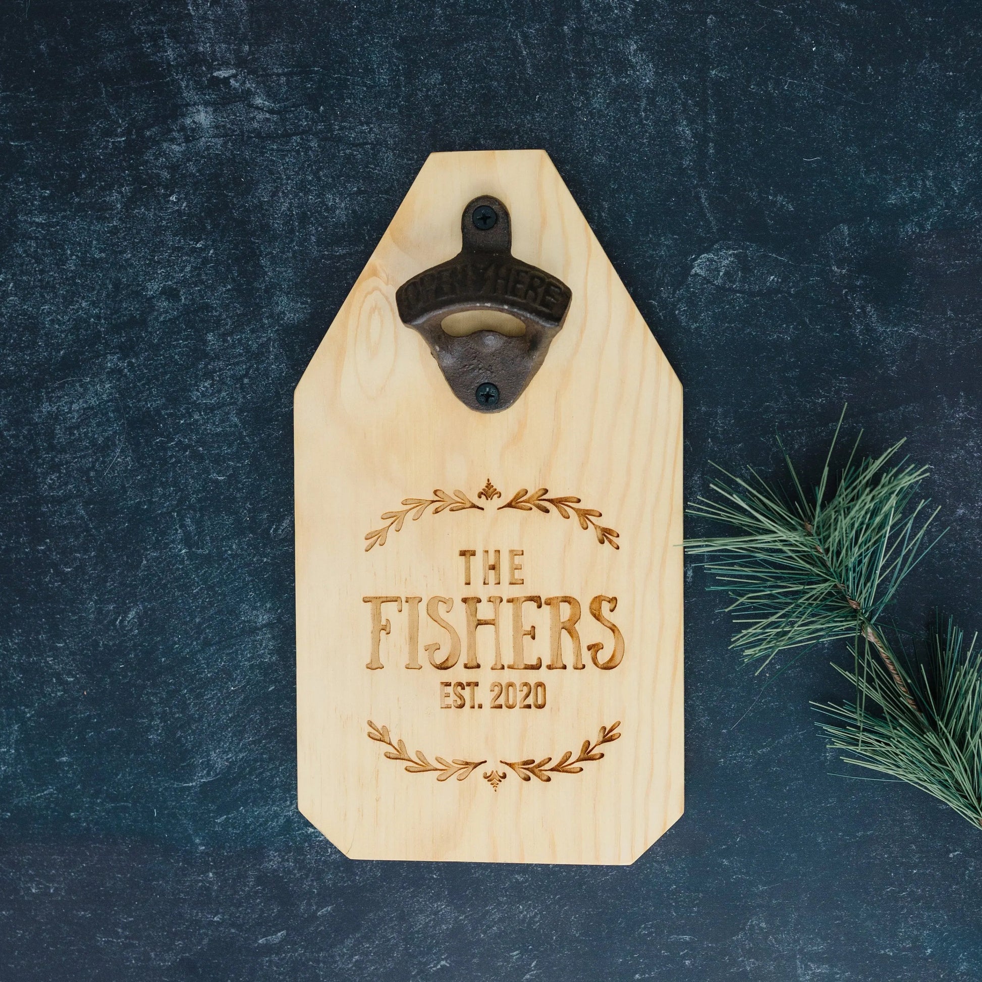 Wedding Gift, Personalized Beer Bottle Opener Wood Sign, Custom Wedding Gift for the Couple Joyful Moose