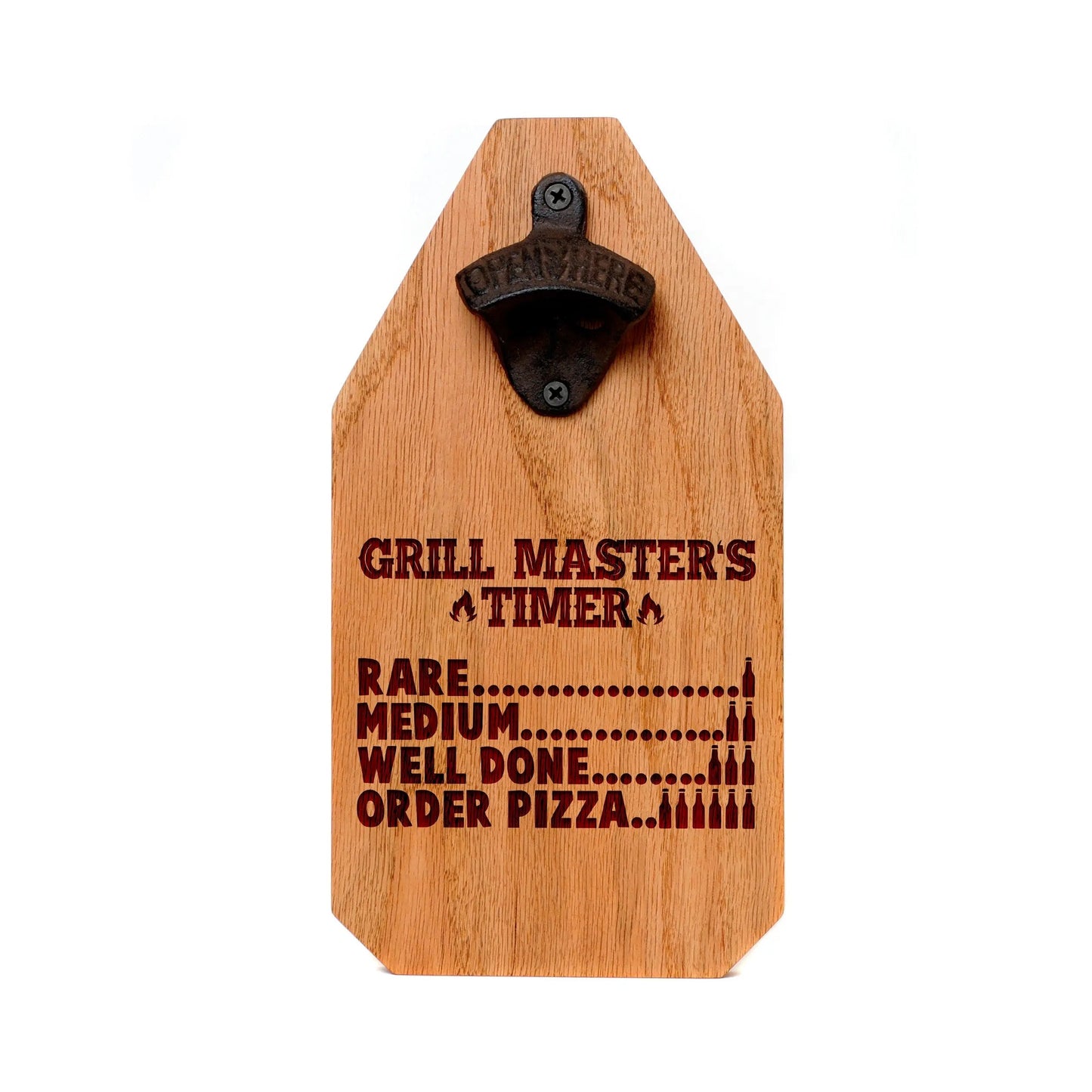 Grilling Gifts, Grill Timer Wood Sign, BBQ Gift for men, Beer Bottle Opener, Christmas gift for him, gift for dad, boyfriend christmas gift Joyful Moose