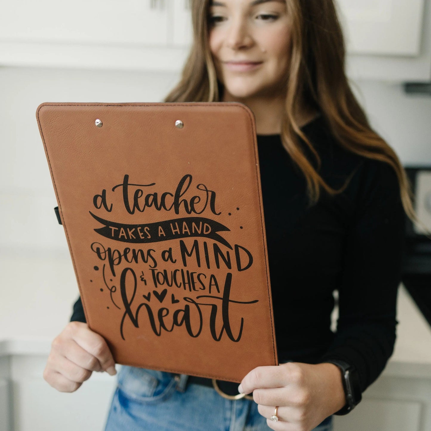 Custom Clipboard for Teacher, Personalized Teacher Gift, leather clip board teacher appreciation gift for Teachers Joyful Moose