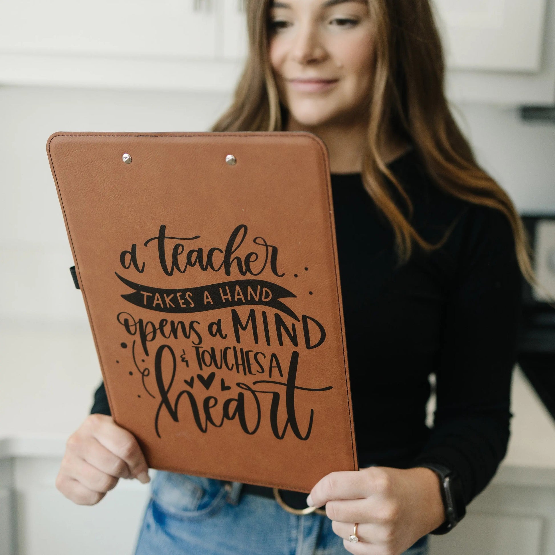 Custom Clipboard for Teacher, Personalized Teacher Gift, leather clip board teacher appreciation gift for Teachers Joyful Moose