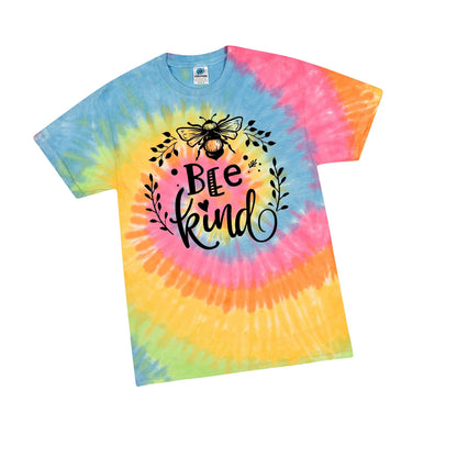 Bee Kind tie dye shirt, tie dye clothing, Bee Gift tie dye t shirt, tie dye tshirt, Kindness pastel tie dye shirt, bee kind gifts Joyful Moose