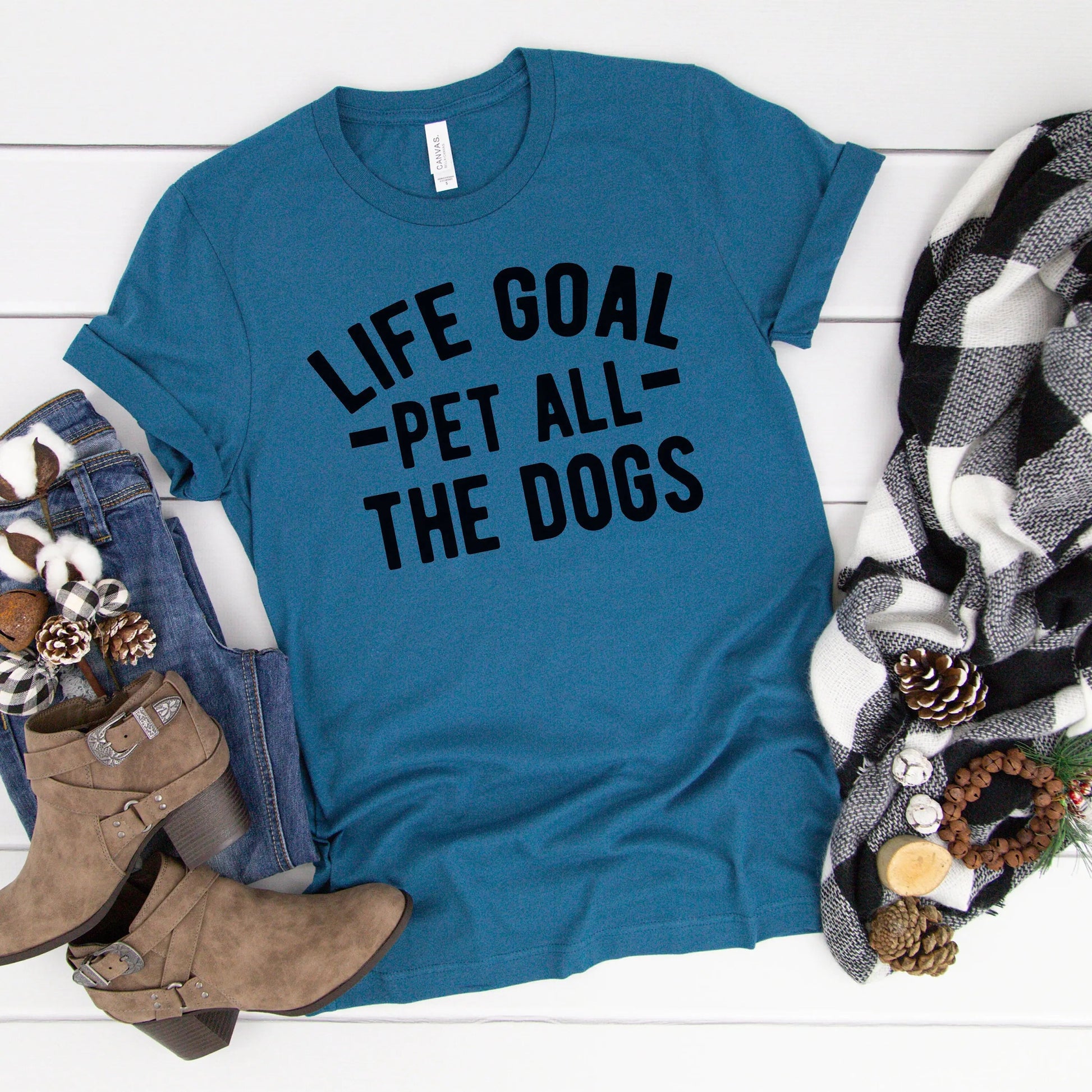 dog lover gift - Life Goal Pet All The Dogs Graphic T-shirt Joyful Moose