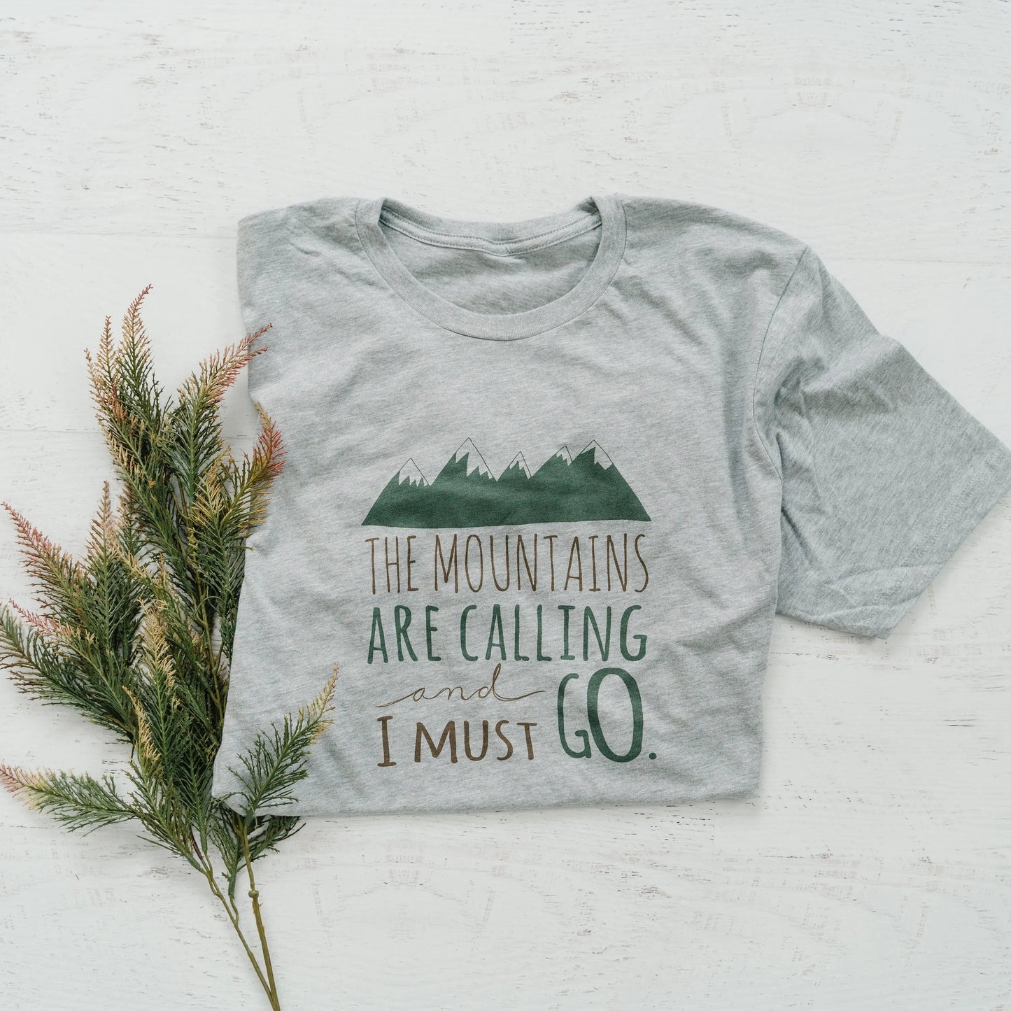 Hiking Tshirt, The Mountains are Calling and I must Go Shirt, camping shirt, graphic tshirt Joyful Moose