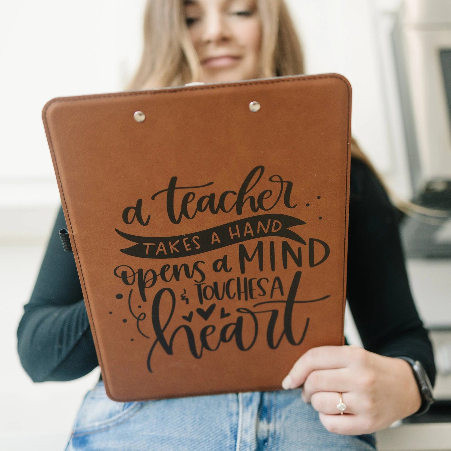 Custom Clipboard for Teacher, Personalized Teacher Gift, leather clip board teacher appreciation gift for Teachers Joyful Moose
