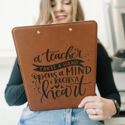 Custom Clipboard for Teacher, Personalized Teacher Gift, leather clip board teacher appreciation gift for Teachers Joyful Moose