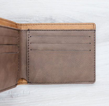 Personalized Leather Wallet - Slim Bifold Design | Custom Monogram Gift for Men Joyful Moose