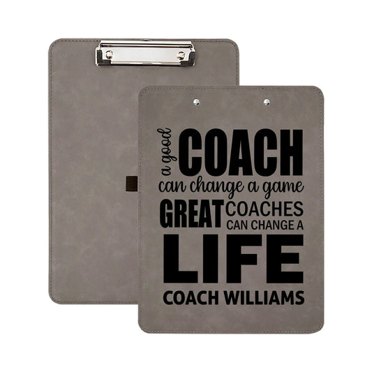 Custom Coach Clipboard - Leather Sports Clipboard | Personalized Coach Gift Joyful Moose