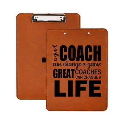 Custom Coach Clipboard - Leather Sports Clipboard | Personalized Coach Gift Joyful Moose