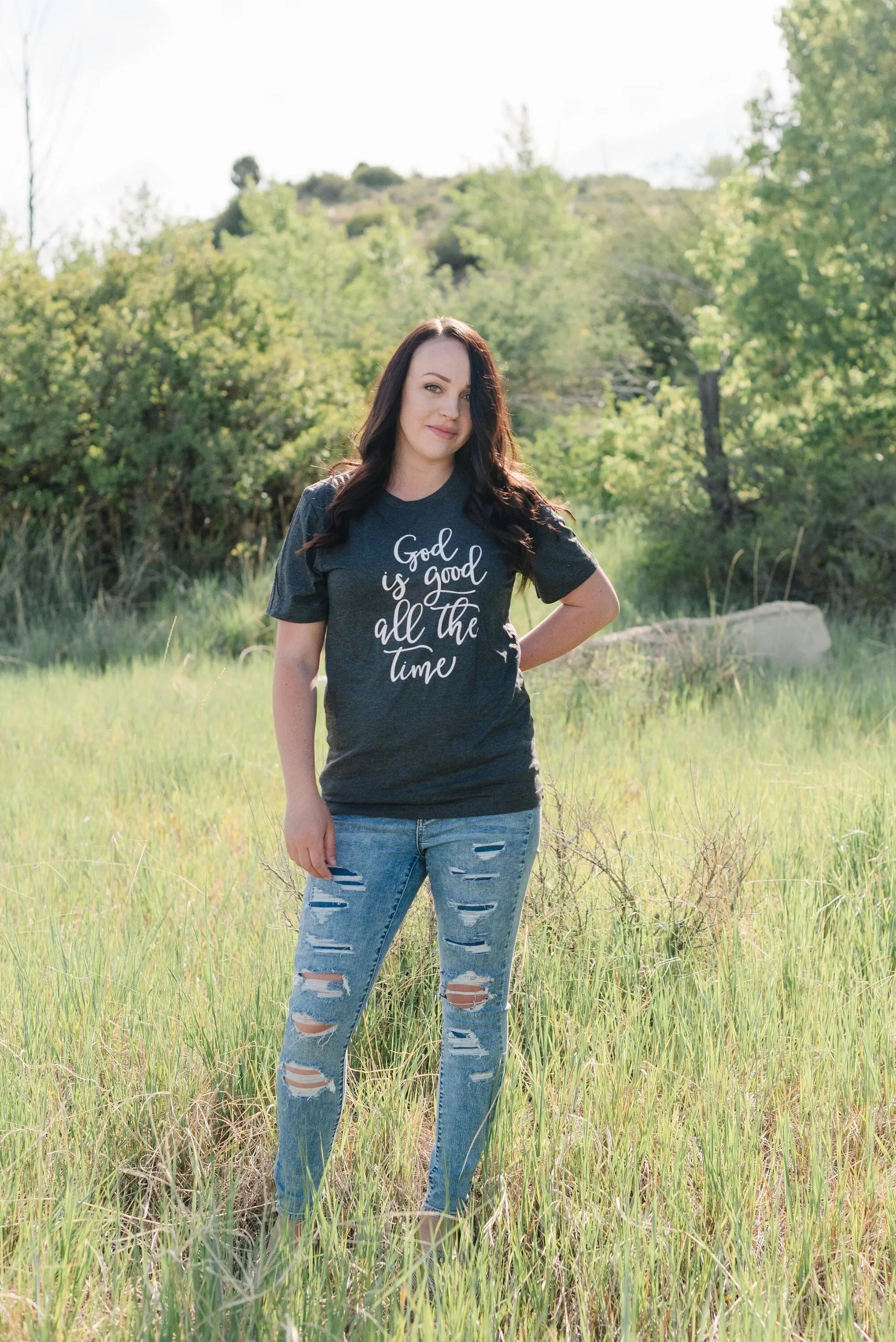 Christian Women's T-Shirt - God Is Good Shirt | Soft Cotton Tee, Inspirational Faith Apparel Joyful Moose