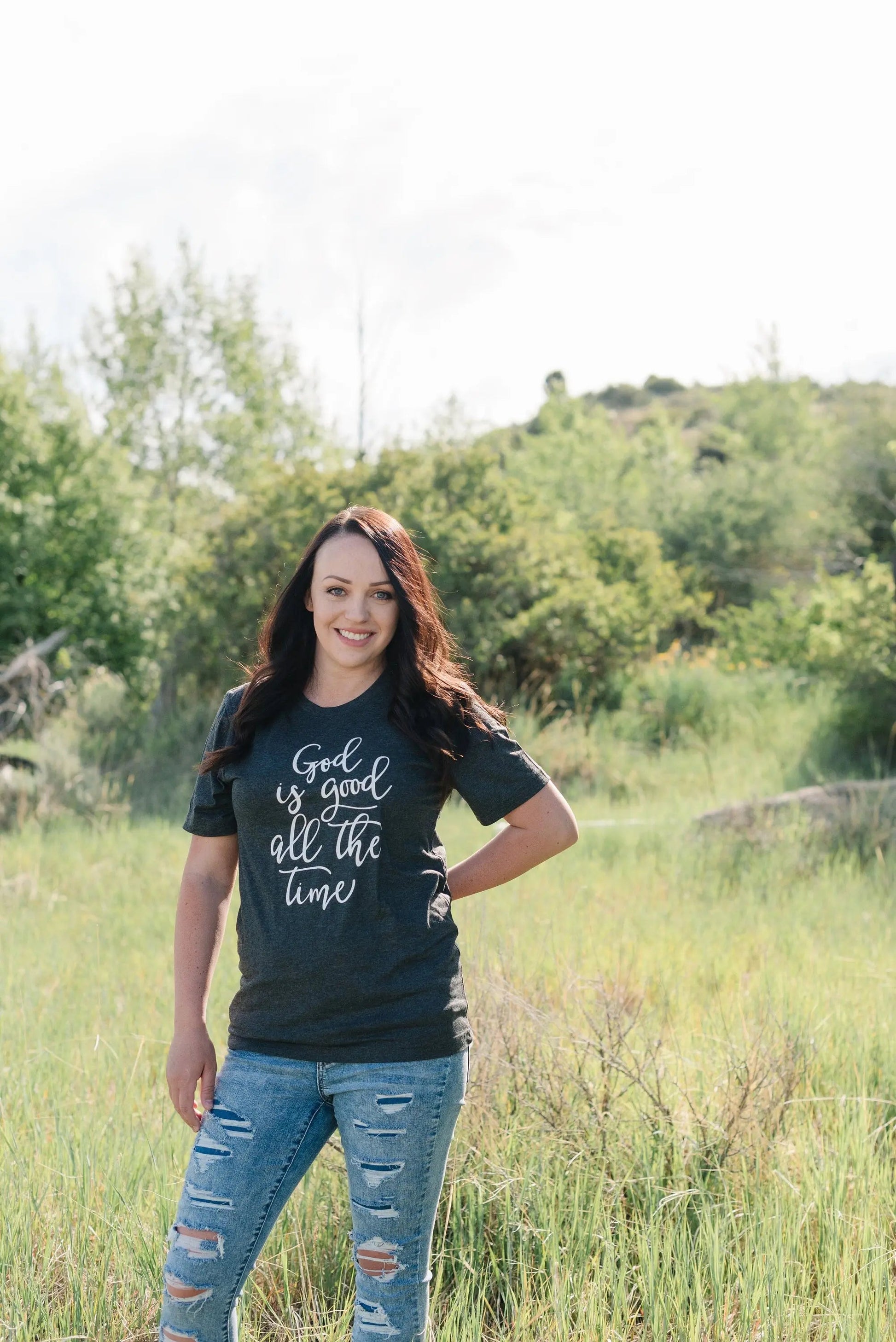 Christian Women's T-Shirt - God Is Good Shirt | Soft Cotton Tee, Inspirational Faith Apparel Joyful Moose